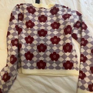 Flower power knit sweater
